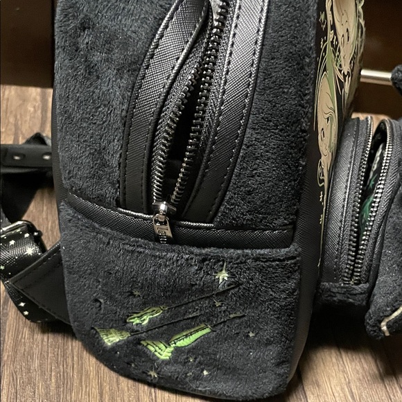 Loungefly Disney Black and Light Green Backpack